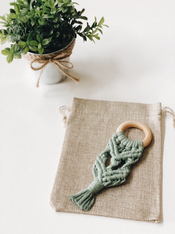 macrame baby teether