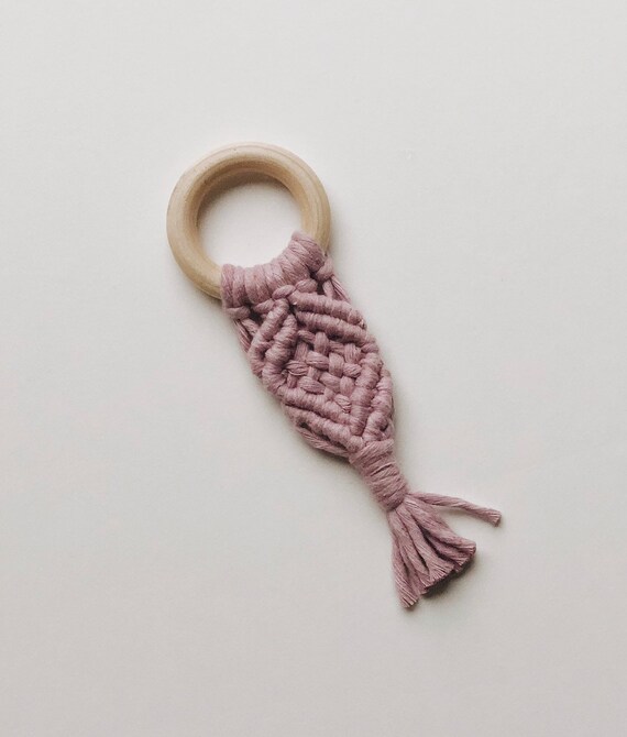 macrame baby teether