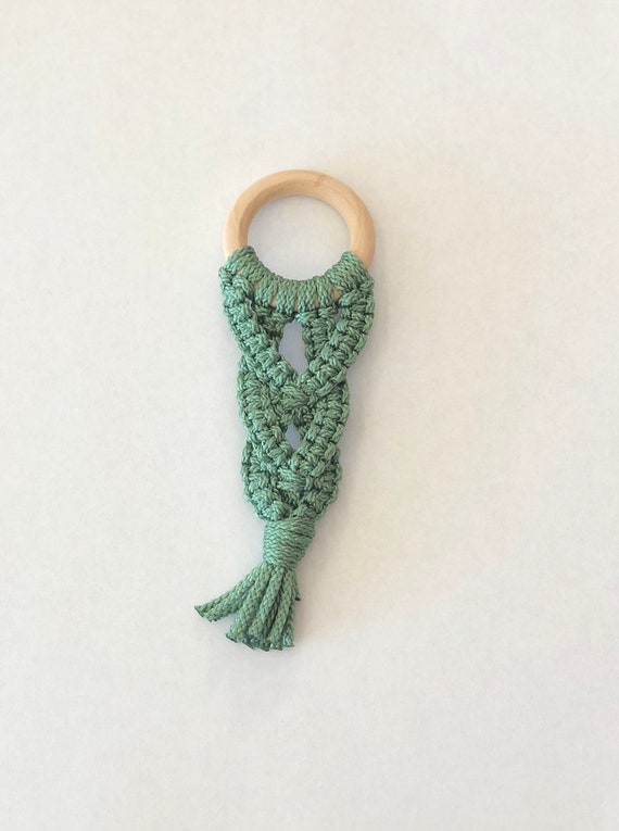 macrame baby teether