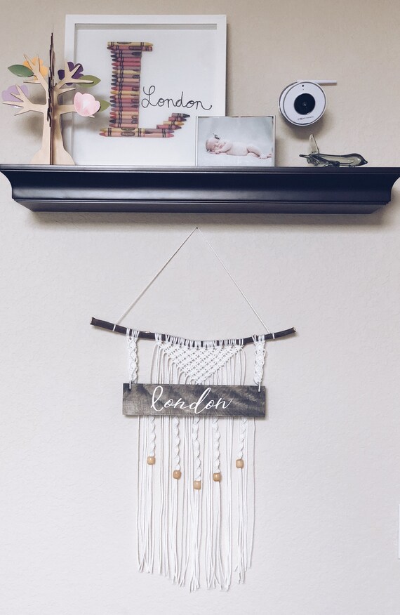 wood baby name wall hanging