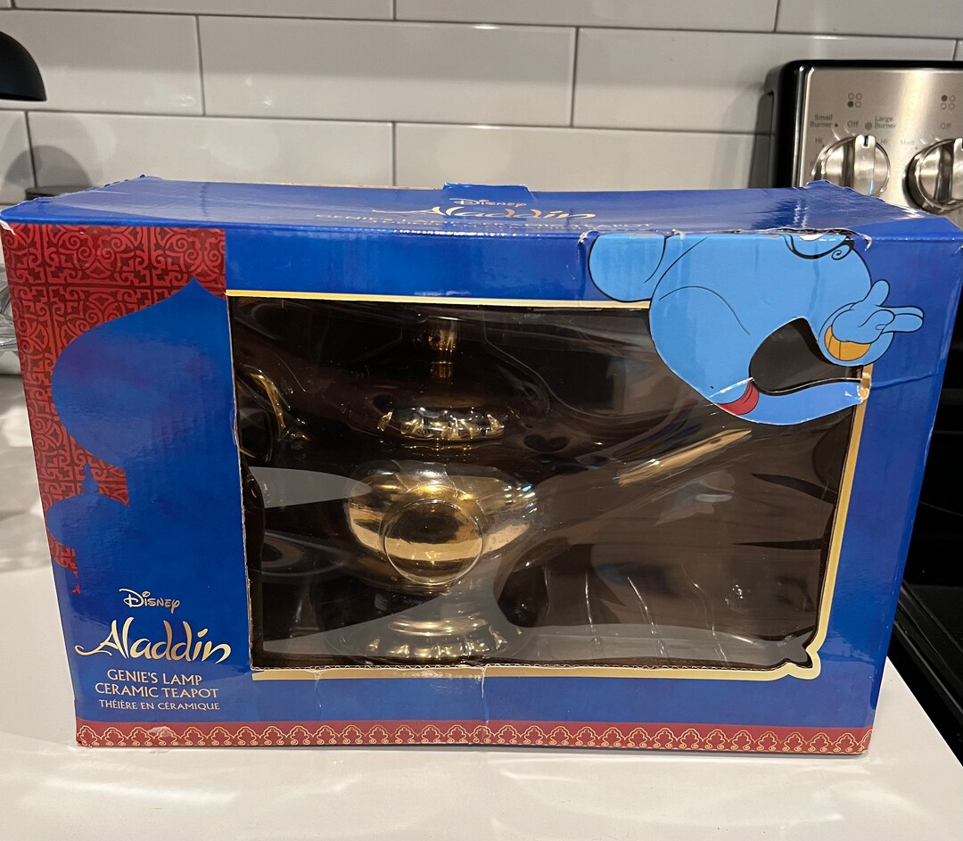 Disney Aladdin Genie Lamp Gold Ceramic 32oz Teapot Movie Etsy