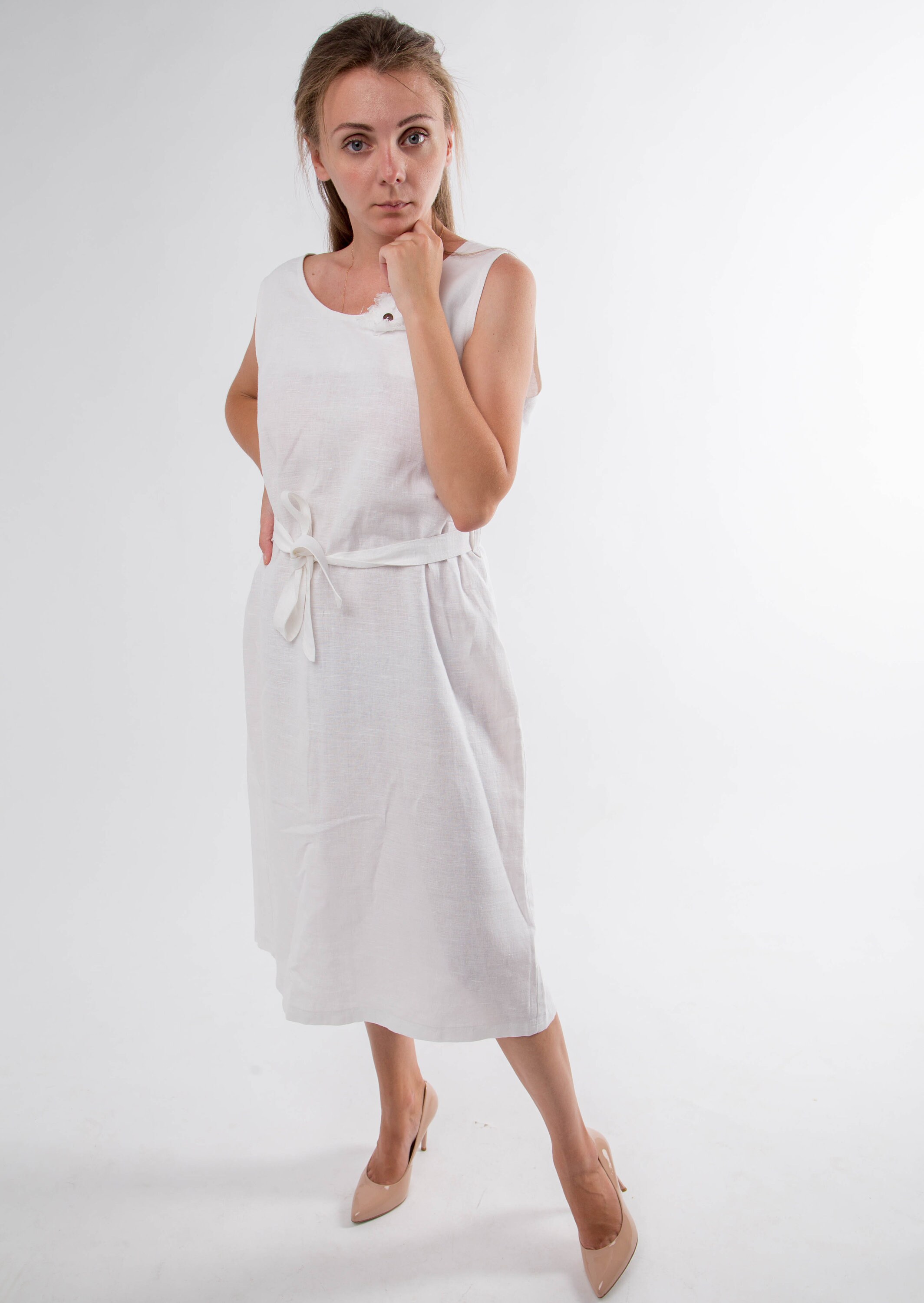 loose scoop back dress