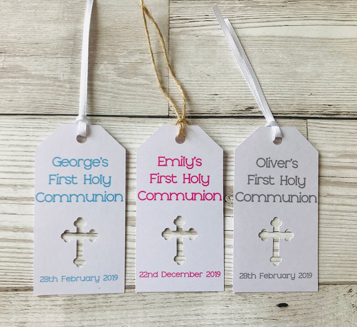 Personalised First Holy communion favour gift tags 20 tags - Etsy Polska