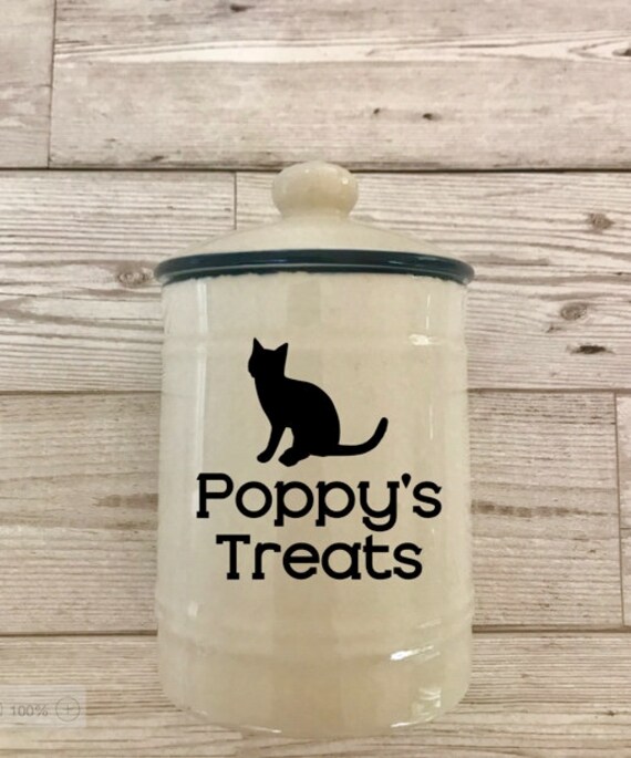 Personalised cat sticker treat jar decal pet decal Etsy