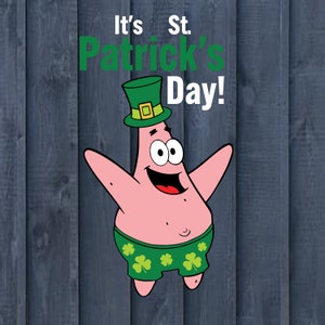 Het is St. Patrick's Day! Patrick Star Spongebob svg, png en studio 3 bestanden