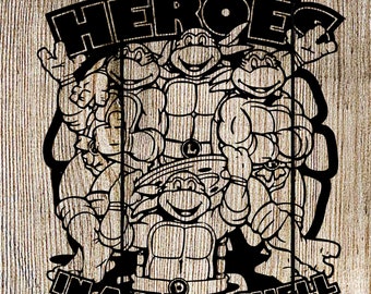 Gehouden in een halve schaal Teenage Mutant Ninja Turtles svg, png en studio 3 bestanden