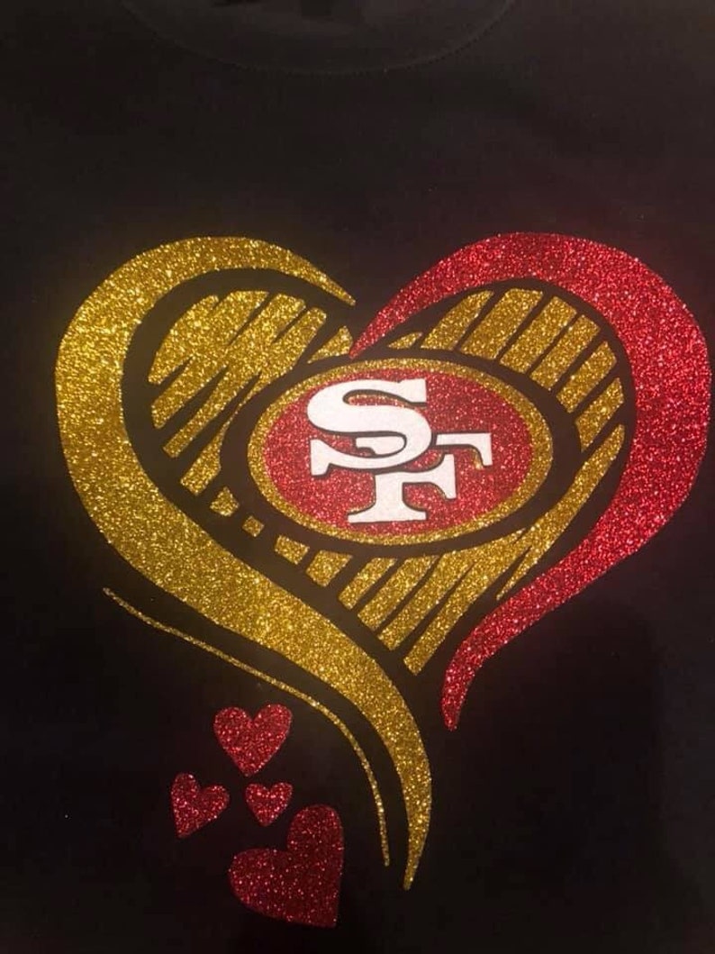 San Fransisco 49ers love heart svg png and Studio 3 file Etsy