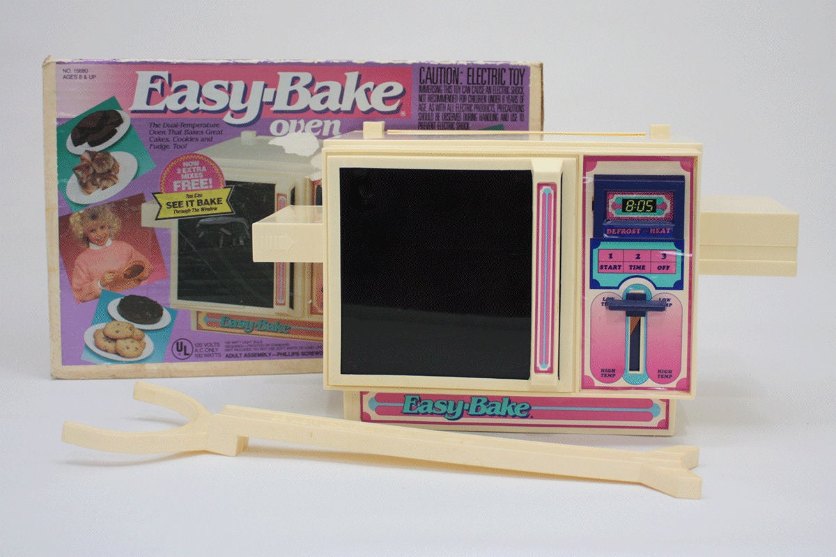 Vintage Easy Bake Oven in Original Box From the 1980s Pink and