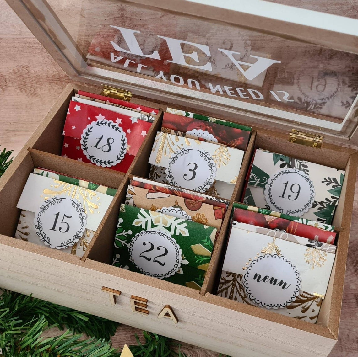 Adventskalender gefüllt Tee Kreativ Advent Weihnachten Etsy