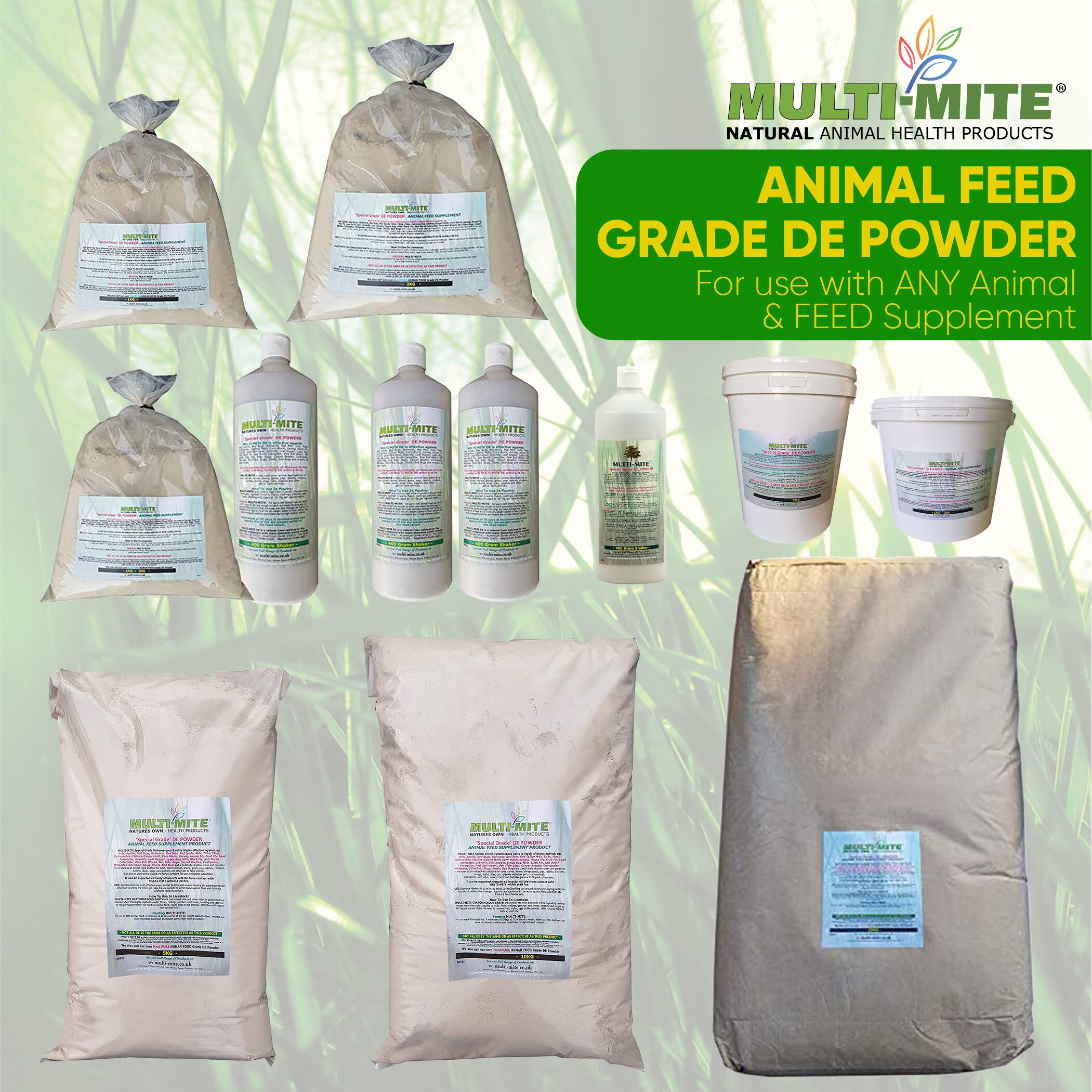 Multi Mite 10KG Diatomaceous Earth FEED Grade Red Mite, Flea and ALL