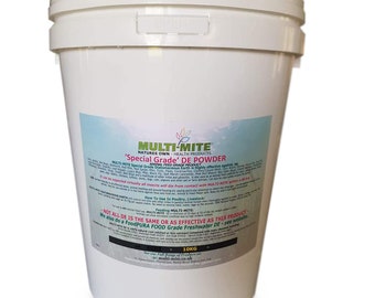 Multi Mite - 10KG Bucket Diatomaceous Earth FEED Grade Red Mite, Flea and ALL Mite Natural Wormer DE Powder