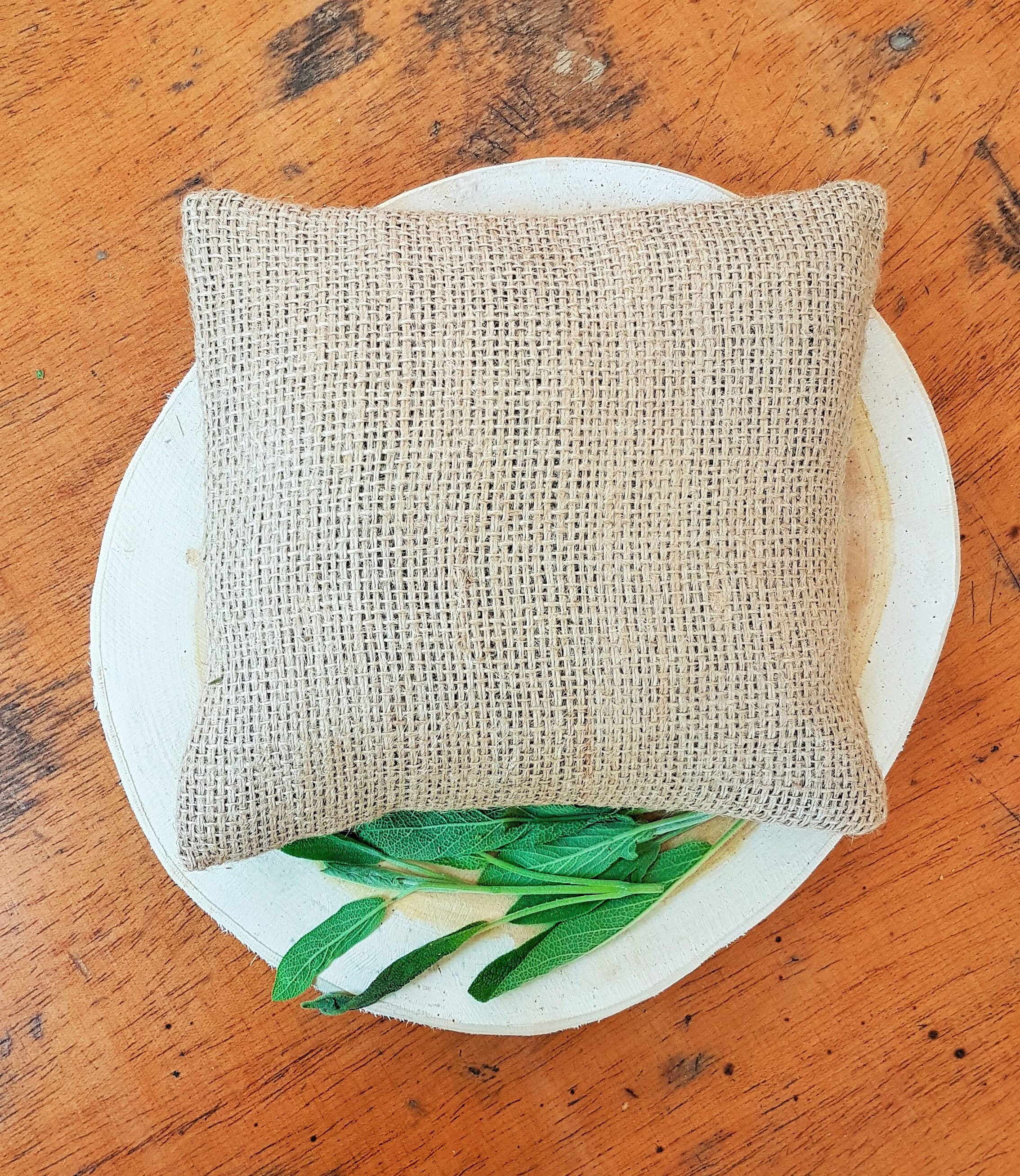 Jute pillow with dried aromatic plants LARGE / Hessian Etsy