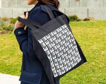 Piano Keys Cotton Canvas Tote Bag, Made in Sydney