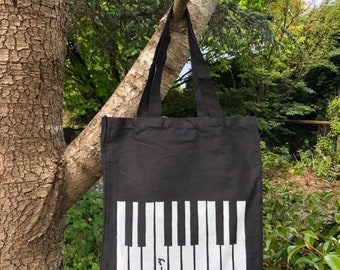 Piano Keys Cotton Canvas Tote Bag, Made in Sydney