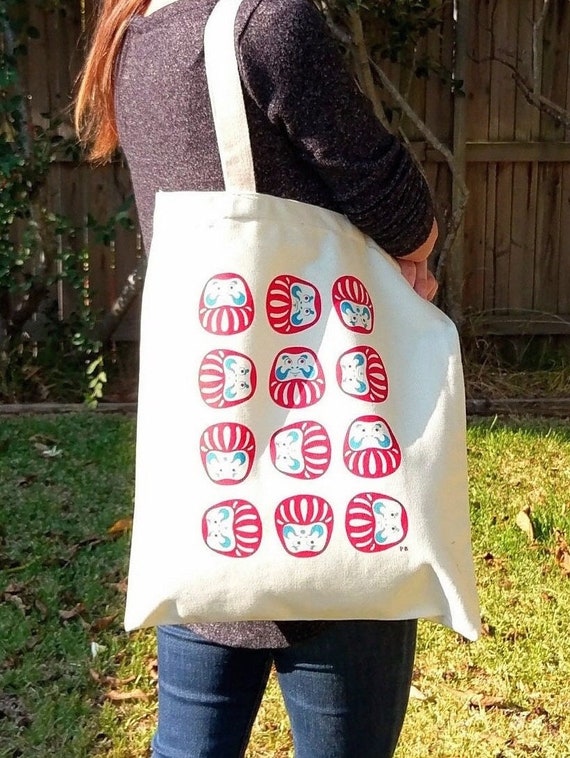 BAGSY Sydney, Cotton Canvas Tote / Made in Australia / Mini Daruma / Gift
