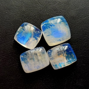 moonstone loose gemstone 63ct high quality natural rainbow moonstone gemstone 4pcs pendant size moonstone cabochon jewelry