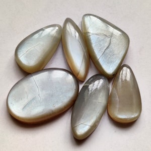 loose gemstone grey moonstone 169ct high quality natural grey moonstone 6pcs lot pendant size grey moonstone cabochon jewelry