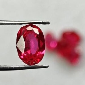 5-Piece Oval Ruby Imitation Gemstone Lot for Jewelry Making – 3.50ct Faceted Red Stones