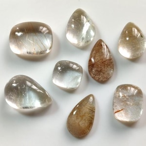8pcs golden quartz lot gemstone 162Ct good quality natural rutile quartz loose gemstone pendant size rutile quartz cabochon jewelry