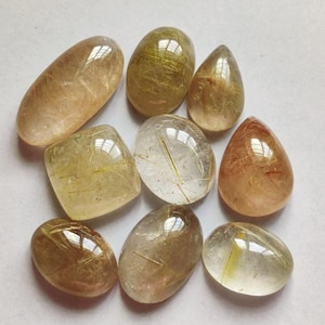 Quarzo rutilato naturale, pietra preziosa sciolta, 178 ct, quarzo rutilato dorato di alta qualità, cabochon, ciondolo in quarzo, lotto di gioielli