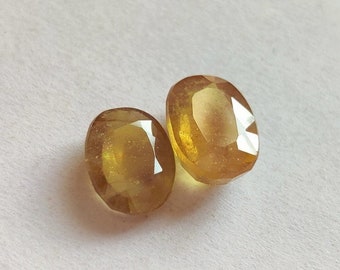 2PCS YELLOW SAPPHIRE LOT Gemstone 14Ct Good Quality Sapphire Faceted Ring Size Jewelry Making Sapphire Glass Feld Loose Gemstone