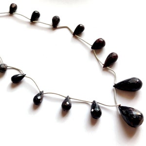 Top quality black tourmaline gemstone necklace natural black tourmaline drop shaped necklace jewellery