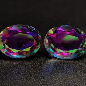 Oval Mystic Topaz Loose Gemstone, Rainbow Jewelry Making, 28ct
