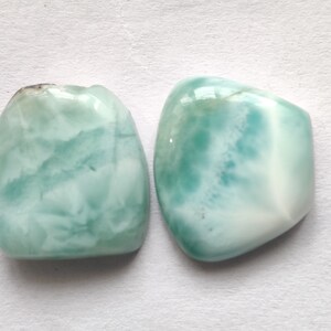 Natural Larimar Crystal Cabochon Gemstone Sea Reflected Larimar Stone