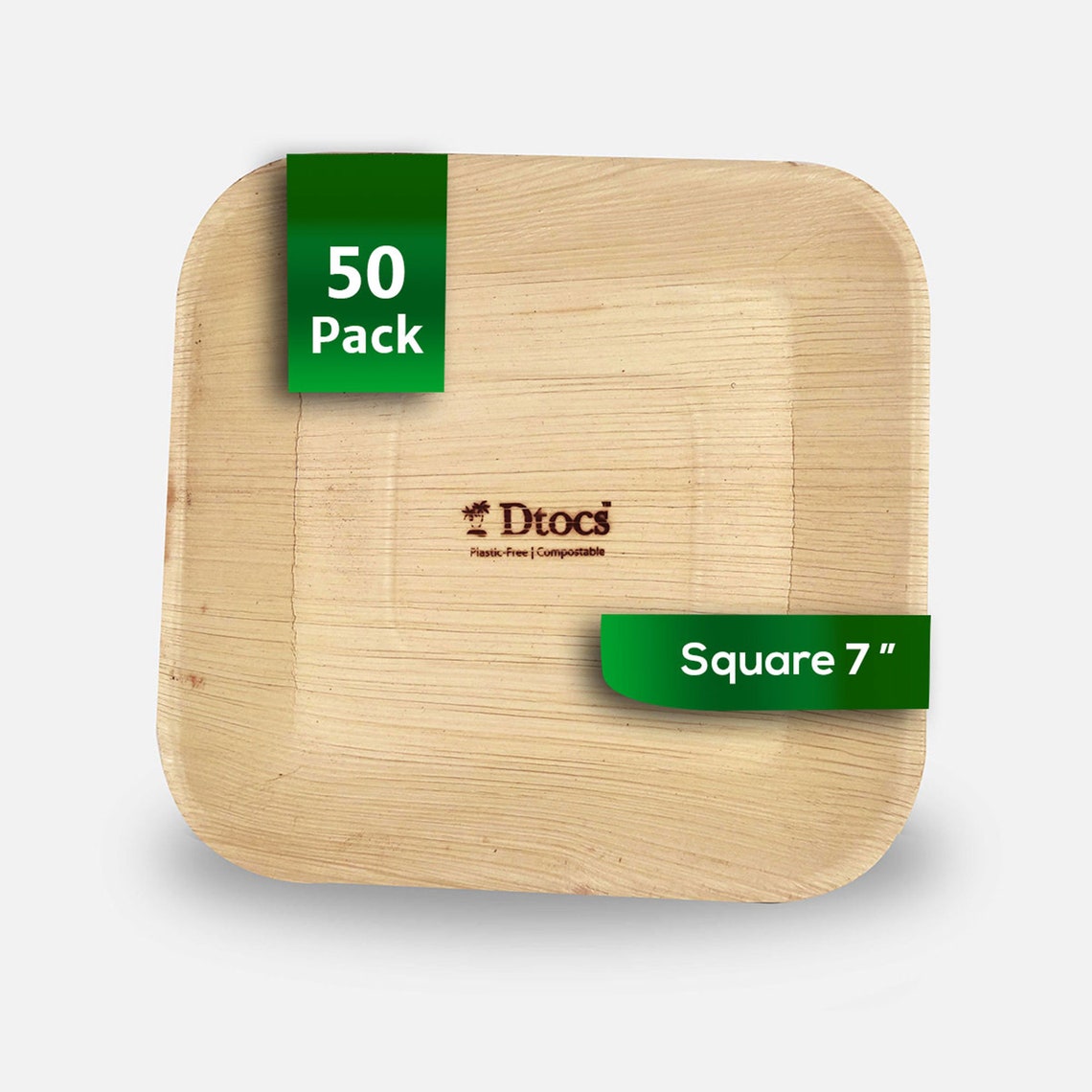 Dtocs Palm Leaf Plates 50 Ecofriendly Compostable Etsy