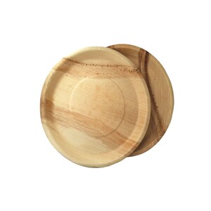 Dtocs Palm Leaf Plates 6 Inch Round (50) | Bamboo Plates Disposable Look Shallow Appetizer, Dessert Plate | Compostable Alternate To Paper Plate