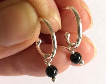 Black Onyx Earrings, Silver Hoop Earrings, Studs, Dangle Earrings, Hoop Earrings, Wedding Jewellery, Gemstone Beads, Gemstone Earrings, Onyx