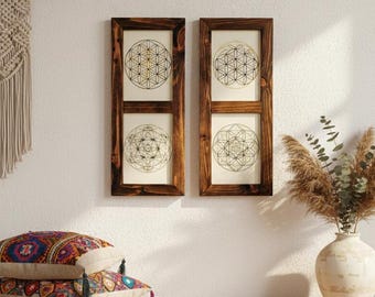 Cornici doppie artigianali realizzate in legno di recupero | Cornici per collage 13 x 18 cm | Cornici rustiche in legno uniche | Legno riciclato sostenibile