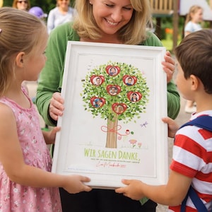 Kindergarten Farewell "Apple Tree" Personalized Poster, Thank You Educator, Gift for Educators, KITA Farewell, Childminder image 1