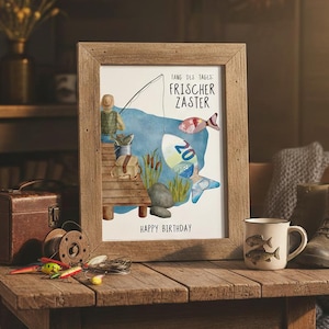 Regalo de dinero para cumpleaños de pescadores | Vale de pesca "Fresh Cash" | Idea de regalo divertida para hombres | Plantilla imprimible en PDF para proyectos de bricolaje