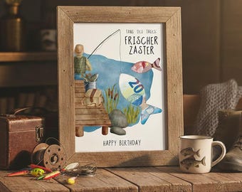 Money Gift for Anglers' Birthdays | "Fresh Cash" Fishing Voucher | Funny Gift Idea for Men | PDF Printable Template for DIY Projects