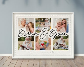 Foto-Poster *OMA & OPA*, personalisiertes Geschenk, Foto-Collage, Geschenk Enkel, Geschenk Oma Opa, Geburtstag Oma Opa, Großeltern