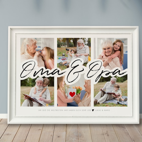 Foto-Poster *OMA & OPA*, personalisiertes Geschenk, Foto-Collage, Geschenk Enkel, Geschenk Oma Opa, Geburtstag Oma Opa, Großeltern