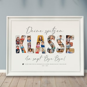 Pôster fotográfico *CLASSE*, presente personalizado, colagem de fotos, escola primária, despedida de professor, escola