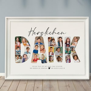 Pôster fotográfico *OBRIGADO*, presente personalizado, colagem de fotos, despedida do jardim de infância, aposentadoria, despedida de colega, escola, clube