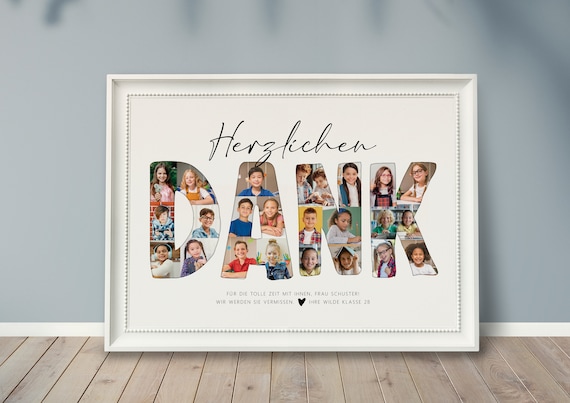 Photo Poster THANK YOU, Personalized Gift, Photo Collage, Pension, Farewell  Colleague, School, Association - Etsy