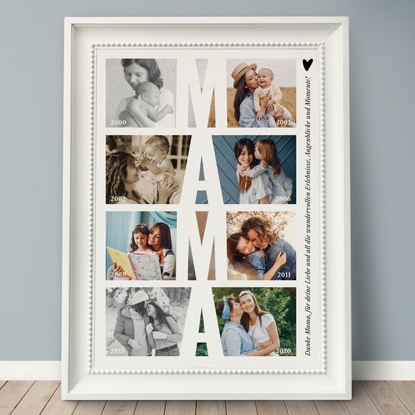 Foto Poster *MAMA* personalisiertes Geschenk, Muttertag, Foto-Collage, Geschenk Mama, Anne