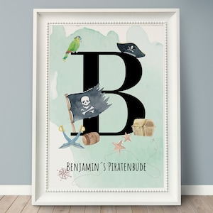 Namensposter *PIRAT* Personalisiertes Namensbild, Geburtsbild, Buchstabe, Seeräuber