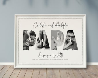 Affiche Photo *PAPA* Cadeau Personnalisé Photo Collage Cadeau Papa Cadeau Papa Baba