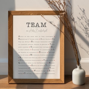 Poster *TEAM A-Z*, Definition Team Poster, personalisiertes Geschenk Chef, Kollegen, Bürogeschenk, Teamgeschenk, Teamgedanke