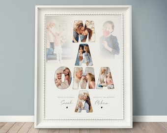 Foto-Poster *OMA MAMA*, personalisiertes Geschenk, Foto-Collage, Geschenk von Enkel, Geschenk für Oma