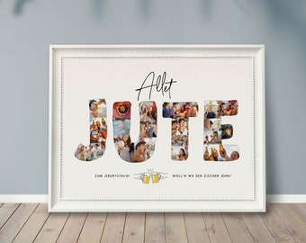 Foto-Poster *ALLET JUTE*, personalisiertes Geschenk, Foto-Collage, Geburtstag, Freunde, Glückwunsch