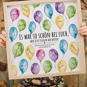 Poster "BALLONS" Abschied Kindergarten Grundschule, personalisiertes Bild, Namensbild, Fingerabdruck, KITA KIGA Abschied