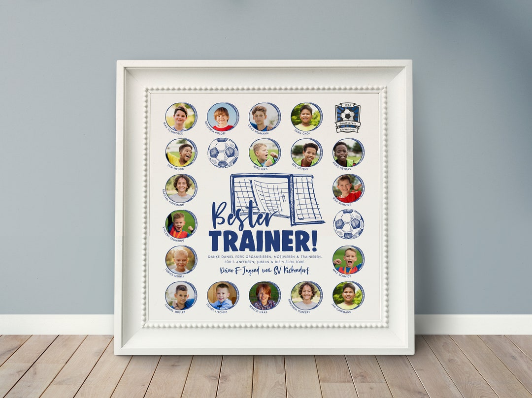 FotoPoster *DANKE TRAINER*, personalisiertes Geschenk, FotoCollage