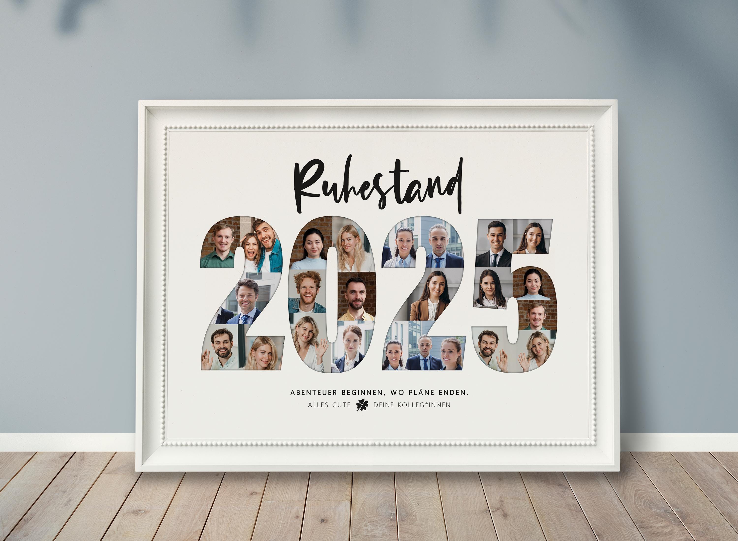 Foto-Poster *RUHESTAND*, personalisiertes Geschenk, Foto-Collage, Rente