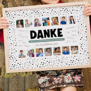 Afscheidsposter kleuterschool "HEARTS" gepersonaliseerd, naamfoto, foto's kleuters, fotocadeau, afscheid KITA KIGA, basisschool